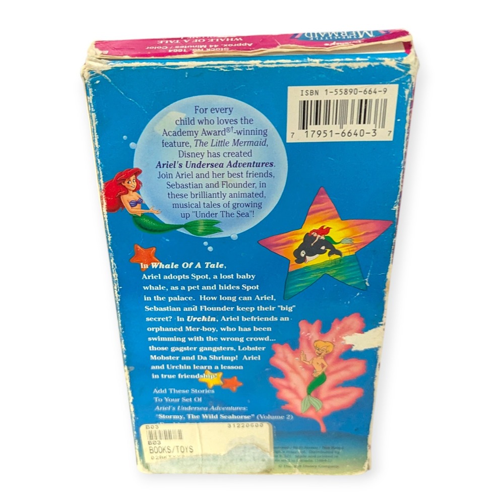 Disney Little Mermaid Ariel's Undersea Adventures VHS Vol 1 & 5 Whale of Tale - Picture 16 of 16